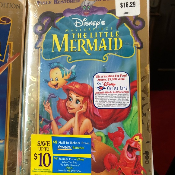 3 New VHS Little Mermaid, Snow White & Peter Pan. - Picture 3 of 8